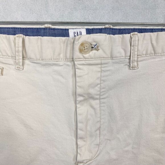 GAP Shorts Mens Sz 38 Beige Khaki Cotton Chino Stretch Tan Brown Pockets - Picture 2 of 10